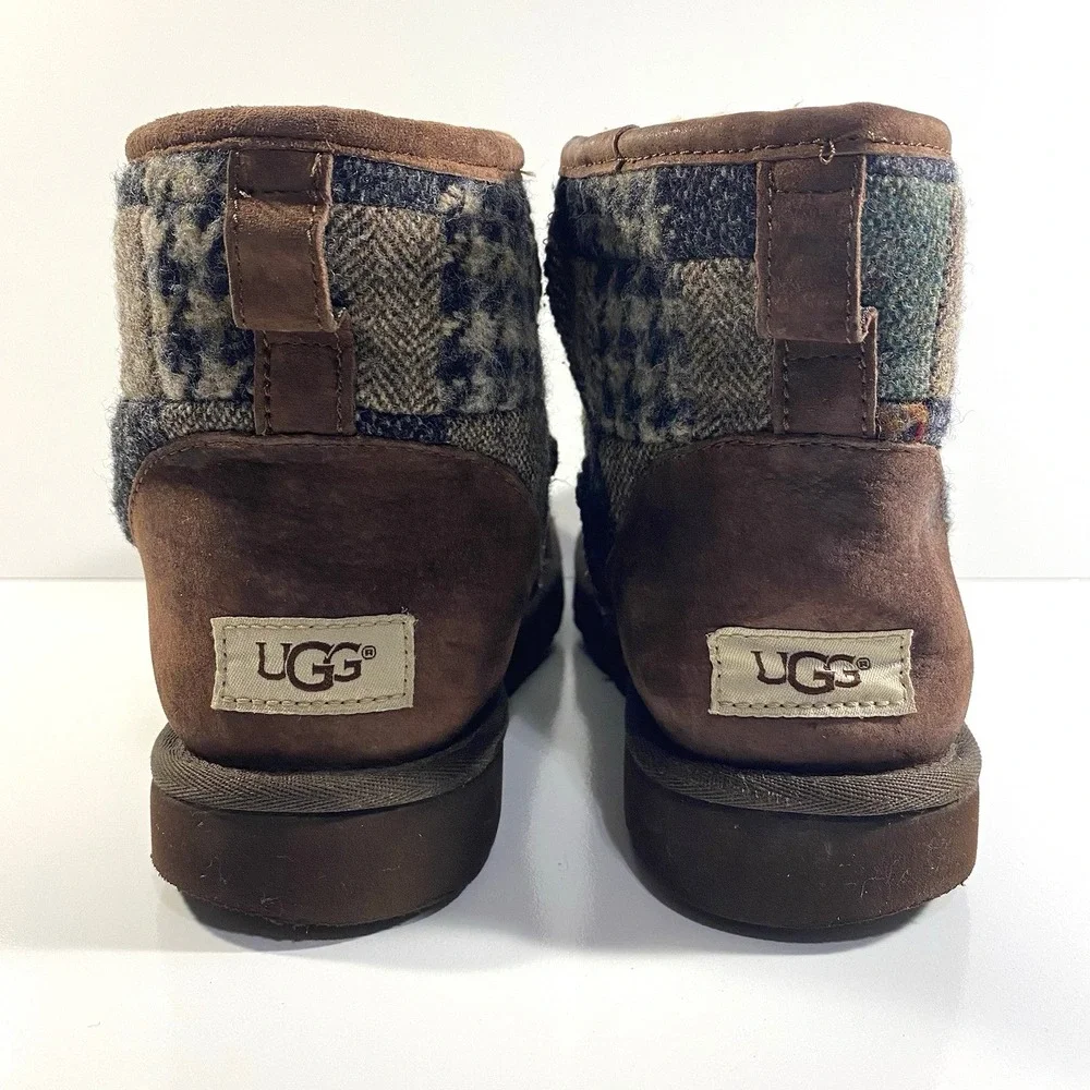 UGG Classic Mens Size 9 Mini Patchwork Pull On Boots 1013552